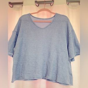SHEIN RIBBED KNIT PAJAMA SHIRT